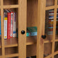 Wood Effect Display Cabinet with Drawer – Adjustable Shelves & Perspex Doors in Oak or Mahogany