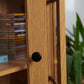 Wood Effect Display Cabinet with Drawer – Adjustable Shelves & Perspex Doors in Oak or Mahogany