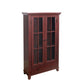 Wood Effect Display Cabinet with Drawer – Adjustable Shelves & Perspex Doors in Oak or Mahogany