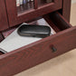 Wood Effect Display Cabinet with Drawer – Adjustable Shelves & Perspex Doors in Oak or Mahogany
