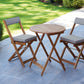 Raffles Foldable Acacia Hardwood Bistro Set with Cushions – 2 Chairs & Round Table in Chestnut, White, or Natural Finish