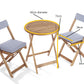 Raffles Foldable Acacia Hardwood Bistro Set with Cushions – 2 Chairs & Round Table in Chestnut, White, or Natural Finish