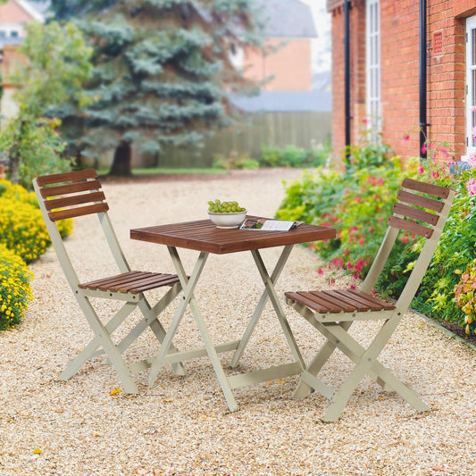 Two-Tone Burley Hardwood 3-Piece Bistro Set