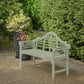 PU Coated Lutyens Style Garden Bench – FSC Acacia Hardwood in Light Grey or Sage Green Finish