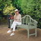 PU Coated Lutyens Style Garden Bench – FSC Acacia Hardwood in Light Grey or Sage Green Finish