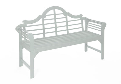PU Coated Lutyens Style Garden Bench – FSC Acacia Hardwood in Light Grey or Sage Green Finish
