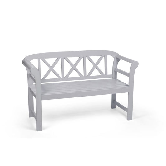 Bewdley Outdoor Garden Bench – Solid Acacia Wood with Pearl White Finish