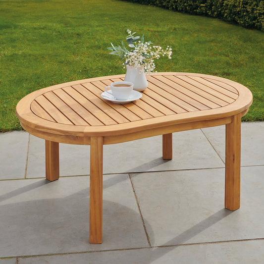 Banana-Shaped Wooden Table – Available in Natural and Sage Green