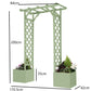 Square Top Wooden Garden Arch with Integrated Planters – Firwood Trellis Frame for Climbing Plants