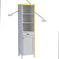 Tall Storage Cabinet in White or Grey – Slimline 170cm Height Organizer