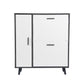 Modern Grey & White Shoe Storage Cabinet with Cupboard – Holds 10+ Pairs