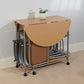 Stowaway Folding 4-Seater Dining Set with Drop-Leaf Table – Space-Saving Design
