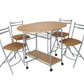 Stowaway Folding 4-Seater Dining Set with Drop-Leaf Table – Space-Saving Design