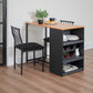 Space-Saving Bistro Dining Set for Two with Built-In Storage & Wine Rack
