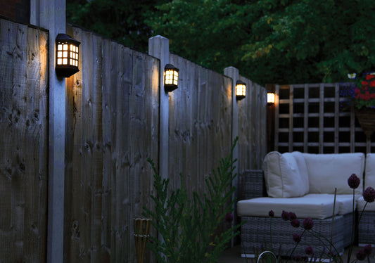 Pack of 4 Deluxe Solar Fence Lights – Warm White LED Outdoor Wall Lights