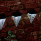 Pack of 4 Solar Diamond Wall Lights – White LED Garden Fence & Step Lights