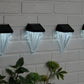 Pack of 4 Solar Diamond Wall Lights – White LED Garden Fence & Step Lights