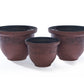 Pack of 3 Brown Antique-Style Planters – Vintage Garden Pots Set