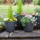 Pack of 4 Lightweight Black Granite Effect Garden Planters – Outdoor Pots