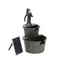 Rustic Solar Barrel Water Fountain with Cascading Pump Feature