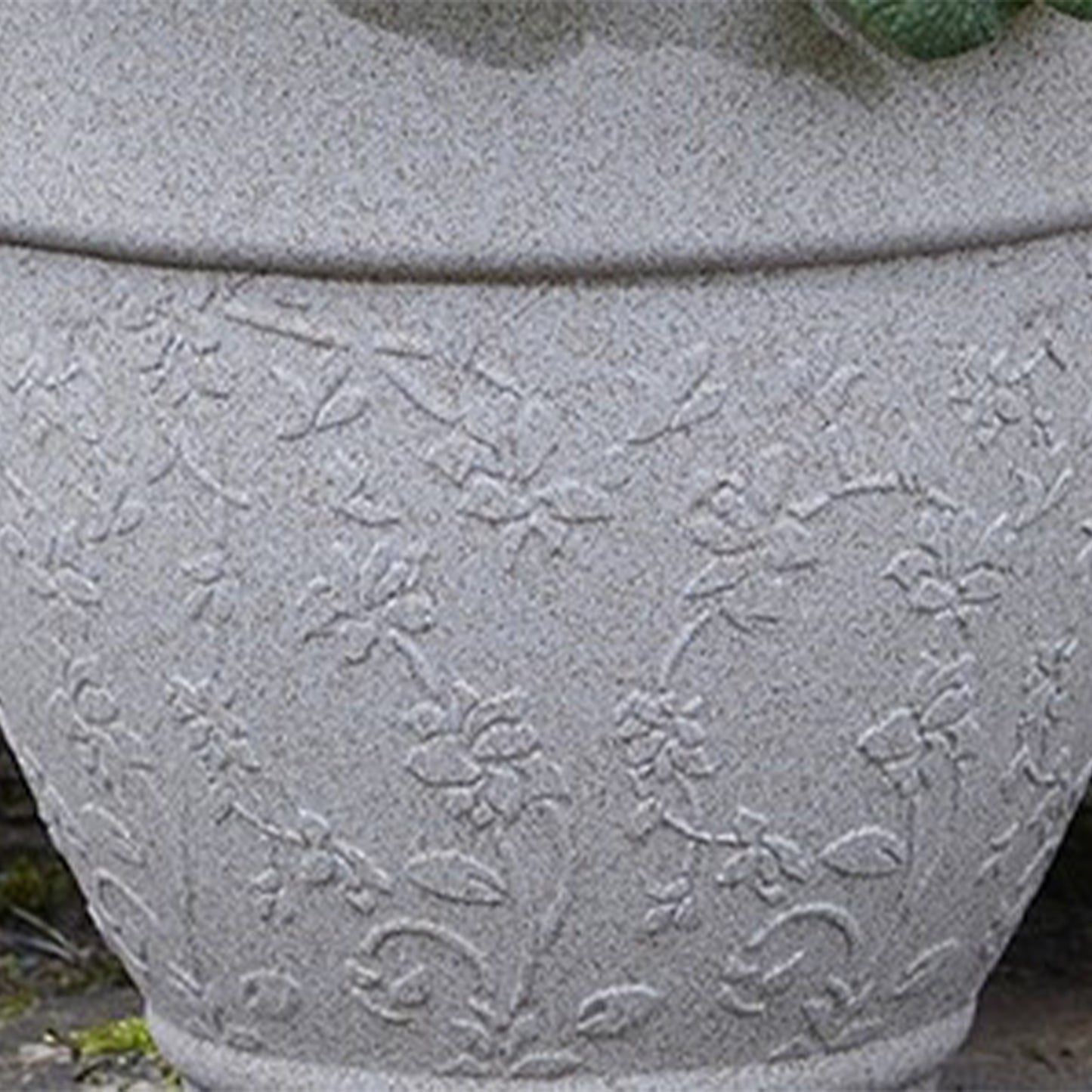Pack of 3 Floral Sandstone Effect Planters – Weather-Resistant Outdoor Garden Pots