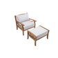Sorrento Hardwood Armchair with Footstool – Rubberwood Outdoor Lounge Set with 15cm Cushions in Natural or Light Grey