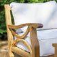 Sorrento Hardwood Armchair with Footstool – Rubberwood Outdoor Lounge Set with 15cm Cushions in Natural or Light Grey
