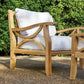 Sorrento Hardwood Armchair with Footstool – Rubberwood Outdoor Lounge Set with 15cm Cushions in Natural or Light Grey