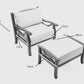 Sorrento Hardwood Armchair with Footstool – Rubberwood Outdoor Lounge Set with 15cm Cushions in Natural or Light Grey