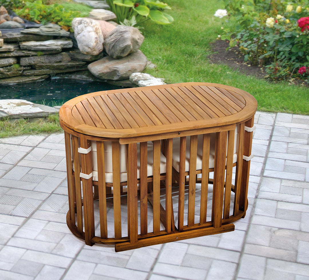 Chiltern Compact Acacia Wood Dining Set – Space-Saving Outdoor Bistro Set