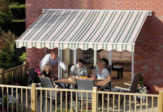 Easy Fit Greenhurst Ascot Patio Awning – Easy Fit Retractable Sun Canopy | 2.5m, 3m & 3.5m Widths