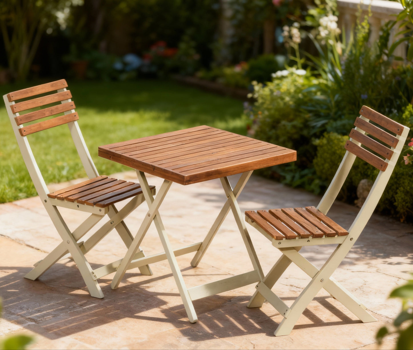 Two-Tone Burley Hardwood 3-Piece Bistro Set