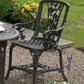 3-Piece Rose Bistro Patio Set with Armchairs – Lightweight UV-Stabilised Outdoor Furniture in Antique Bronze or Gunmetal Grey