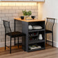 Space-Saving Bistro Dining Set for Two with Built-In Storage & Wine Rack