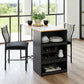 Space-Saving Bistro Dining Set for Two with Built-In Storage & Wine Rack