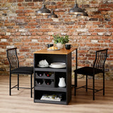 Space-Saving Bistro Dining Set for Two with Built-In Storage & Wine Rack