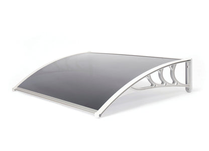Easy Fit Tinted Door Canopy – UV-Stabilised, Weather-Resistant & Durable | 1.2m Wide | White & Black Colors