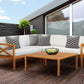 Kemberton Outdoor Wooden Corner Sofa Set with Cushions & Coffee Table – Sustainable Acacia Wood
