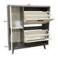 Modern Grey & White Shoe Storage Cabinet with Cupboard – Holds 10+ Pairs