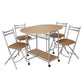Stowaway Folding 4-Seater Dining Set with Drop-Leaf Table – Space-Saving Design