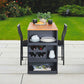 Space-Saving Bistro Dining Set for Two with Built-In Storage & Wine Rack