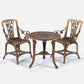 Greenhurst 3-Piece Rose Bistro Patio Set with Armchairs in Antique Bronze or Gunmetal Grey