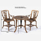 Greenhurst 3-Piece Rose Bistro Patio Set with Armchairs in Antique Bronze or Gunmetal Grey