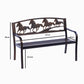 Horse Design 2-Seater Garden Bench in Antique Bronze Finish