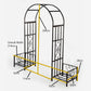 Huntingdon Ornamental Garden Arch with Planters – Decorative Steel Frame in Gunmetal Grey