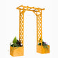 Square Top Wooden Garden Arch with Integrated Planters