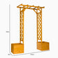 Square Top Wooden Garden Arch with Integrated Planters