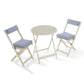 Raffles Foldable Acacia Hardwood Bistro Set with Cushions in Chestnut, White, or Natural Finish