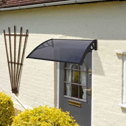 Easy Fit 1m Tinted Door Canopy | White & Black