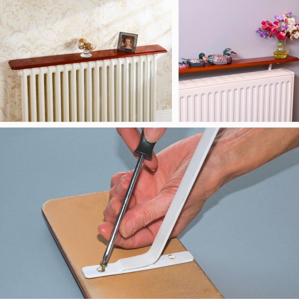 Easy Fit Radiator Shelves – No-Drill Installation in White or Oak Finish